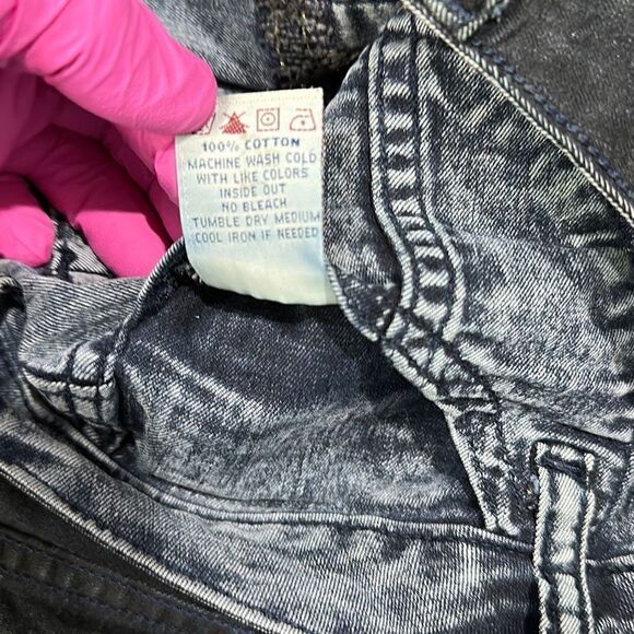 VON DUTCH Vintage SUPER RARE Reversible Denim Patchwork Skinny Jeans Size 27 (US - Picture 8 of 14